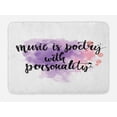 thumbnail image 1 of Saying Bath Mat, Colorful Cloud of Dust with Music is a Poetry with Personality Slogan, Plush Bathroom Decor Mat with Non Slip Backing, 29.5" X 17.5", Lavender Coral and Black, by Ambesonne, 1 of 2