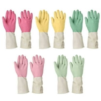 Thickened Rubber Cleaning Gloves, Household Dishwashing Gloves, Durable Kitchen Gloves, for Washing Dishes, Housework, and Car Cleaning, Medium Size, Assorted Colors, by FAJHHA