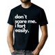 thumbnail image 1 of Don't Scare Me, I Fart Easily" Humorous T-Shirt - 100% Cotton, Black with Bold White Lettering, Ideal for Casual Outings & Parties, Funny T Shirts, 1 of 6