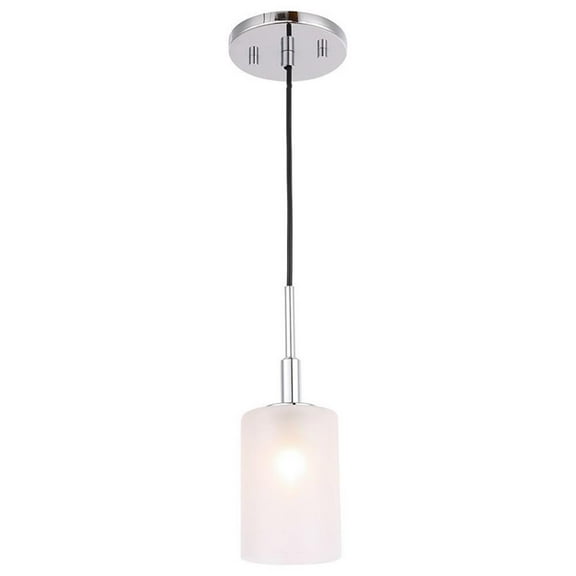 Woodbridge Lighting Elise 1-Light Opal Glass & Steel Mini Pendant in Chrome