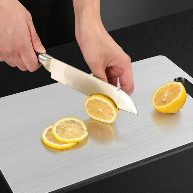 BKER Stainless Steel Cutting Board 304 Grade Non P Orus Double Si Ded Chopping Board For Kitchen Commercial Home (2 Styles Size)