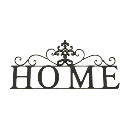 Large Metal Home Sign Display Plaque Scroll Art Tuscan Wall Decor