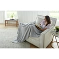 thumbnail image 5 of Crafted by Catherine Heathered Cozy Knit Throw Blanket 60" x 70" Inches, Soft Comfy Decorative Throw for Couch Bed Sofa Travel, Grey Heathered, 5 of 5