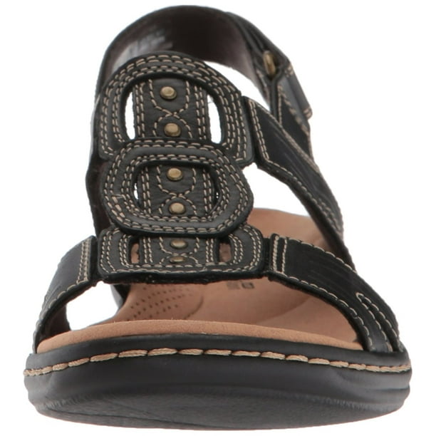 CLARKS Women s Leisa Vine Platform Black Leather 8 Wide US