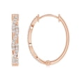 thumbnail image 2 of ANGARA Lab Grown Diamond Twisted Hoop Earrings for Women in 14K Rose Gold (Size-1.3mm| Color-F-G| Clarity-VS) | April Birthstone, Anniversary, Jewelry Gift for Women | Lab-Grown Diamond Earrings, 2 of 5