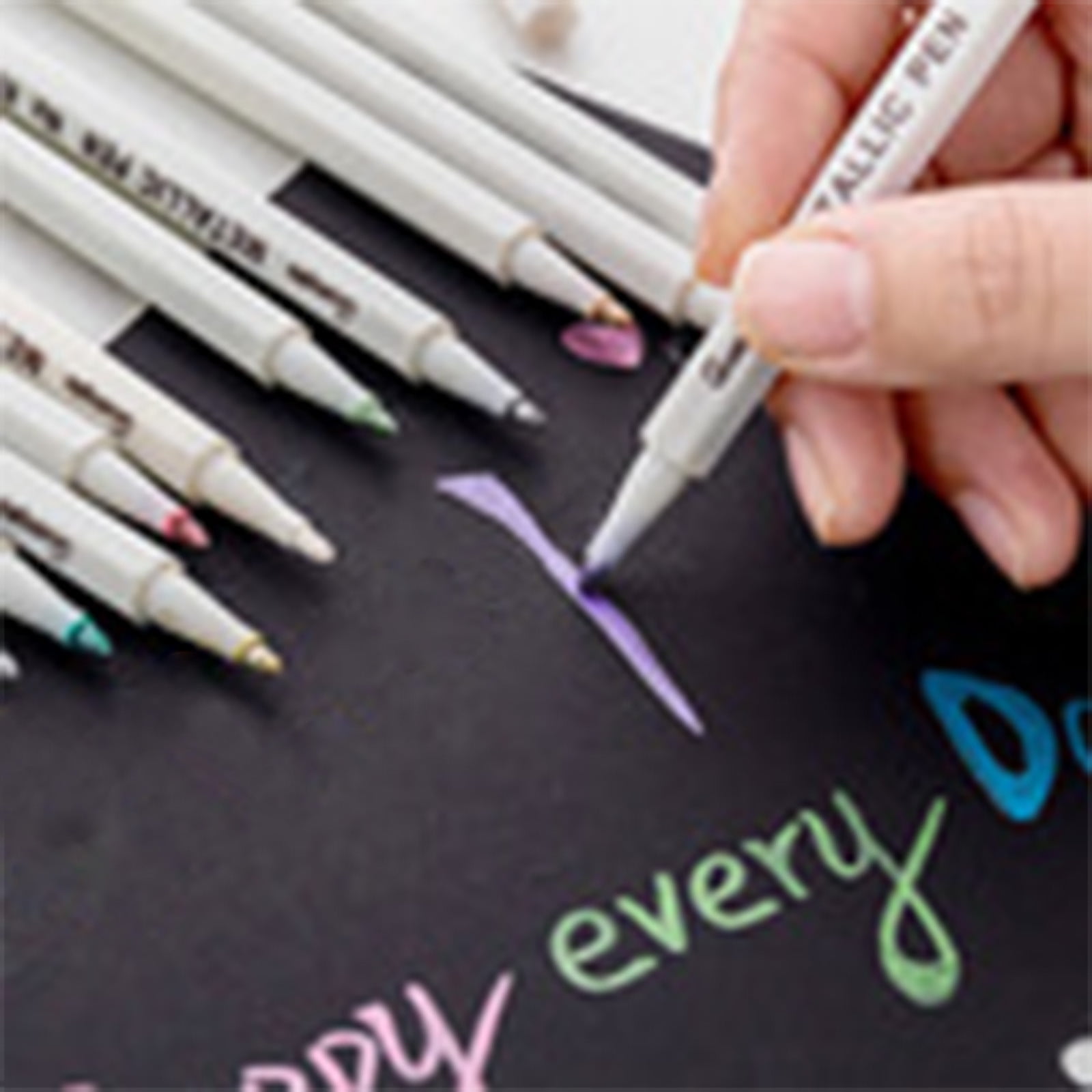 SAKEYR Scrapbook Markers Metallic Marker Pens for Black Paper Card Making  Photo Album DIY Birthday Greeting Gift Metallic Paint Pens