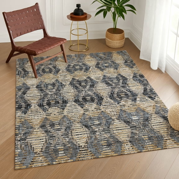 Addison Rugs Chantille Indoor/Outdoor Transitional Lattice Black Machine Washable Rectangle Rug, 10' x 14'