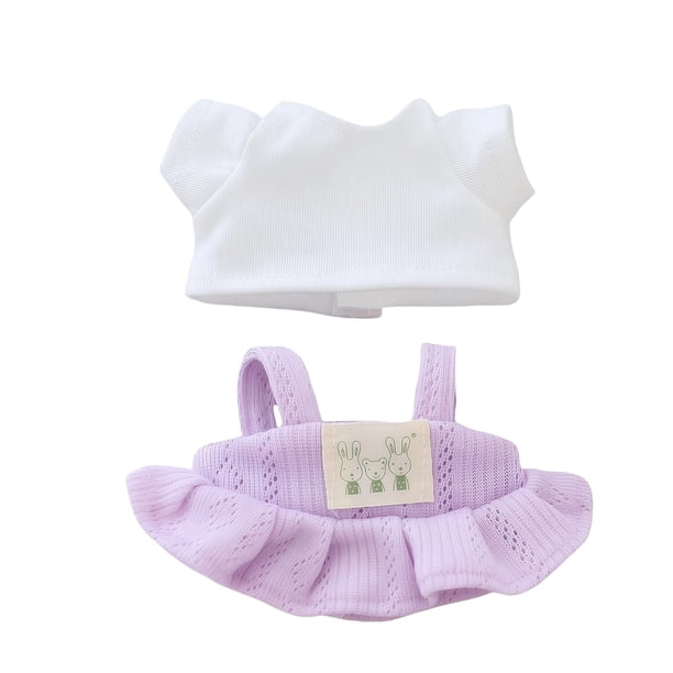 Ropa Para Muñecas Accesorios (Sin Muñeca) Conjunto De Traje De Falda De Camisa Kawaii 2 Piezas Para Traje De Muñeca De 15 Cm Y 17 Cm Conjunto De Ropa De Muñeca De Vestir Elegante Reemplazo Púrpura