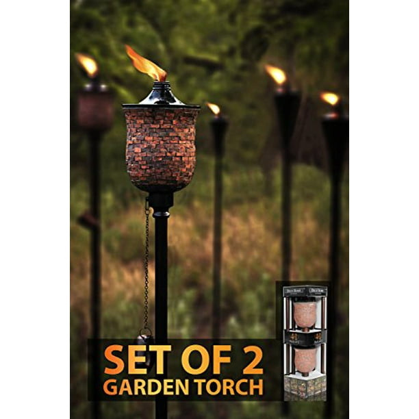 Deco Home Garden Torch 4 in 1, Mosaic Tulip Jar Garden Torch 64inch