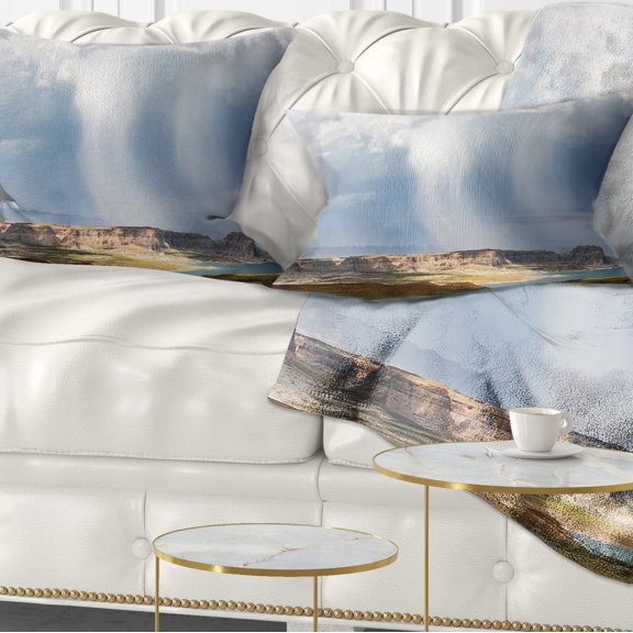 Designart Lake Powell under Clouds - Landscape Printed Throw Pillow - 12x20