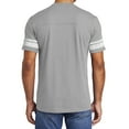 thumbnail image 2 of Mafoose Men's Game Tee with Stripes Printed Sleeves Heathered Nickel/ White 2X-Large, 2 of 4