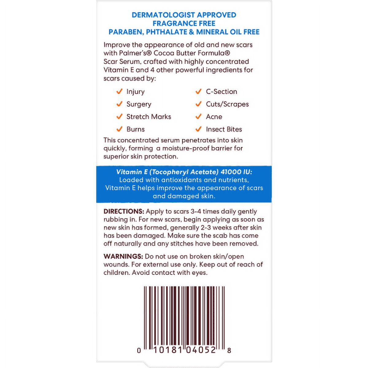 Cocoa Butter Formula Scar Serum With Vitamin E - Pack of 2 by Palmers for Unisex - 1 oz Serum