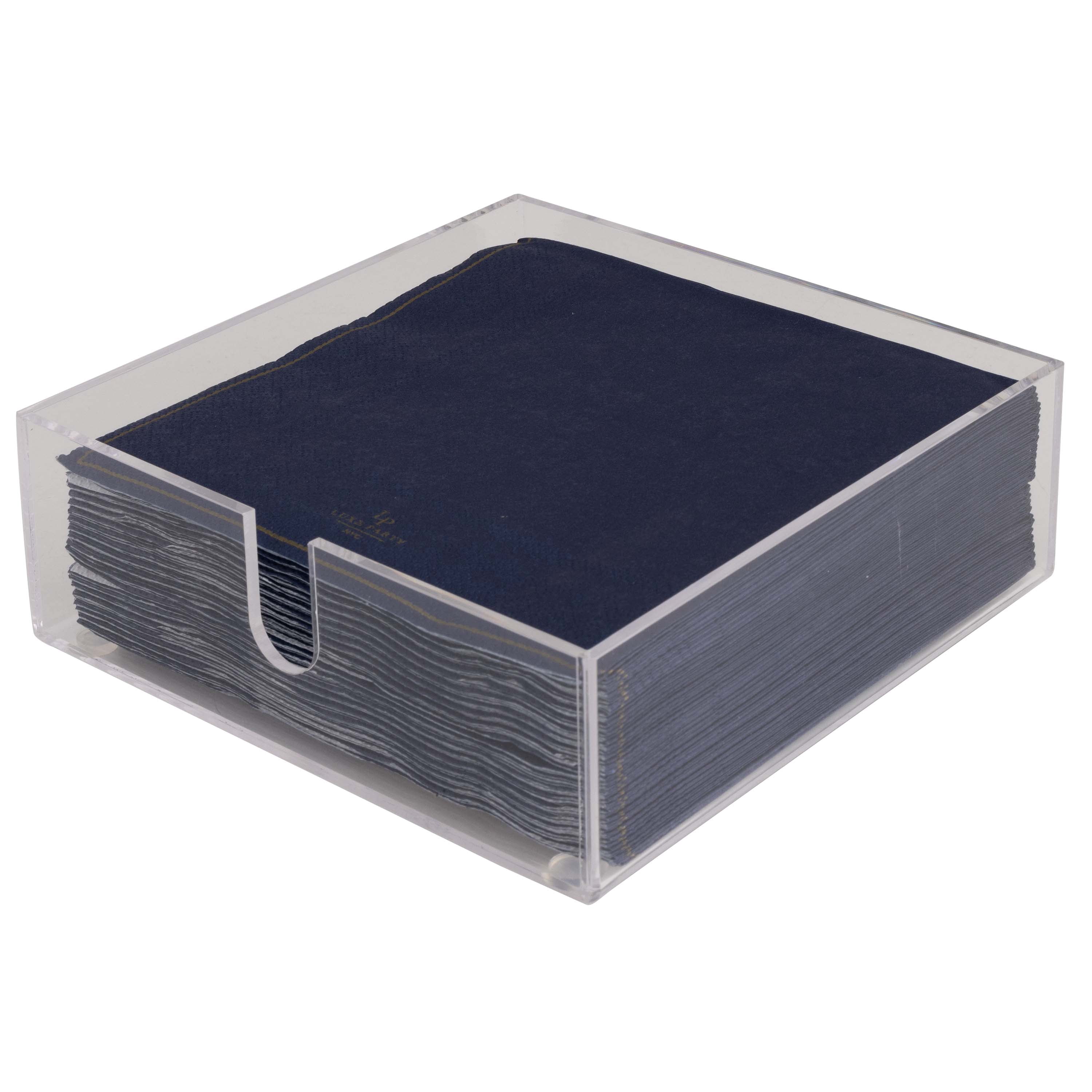 Luxe Party Acrylic Lunch Napkin Holder in Clear, 2.44" x 7.09" x 7.09"