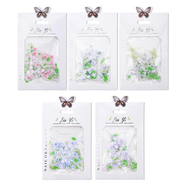 3D Flower Nail Charms Rose Flower Nails Art Charms Resin Nails Art Decorations DIY Nails Art Supplies for Acrylic Nails