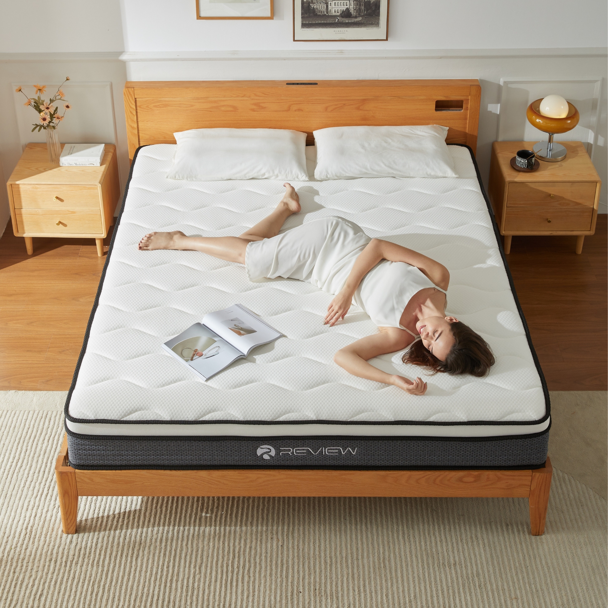 REVIEW Full Mattress, 12 inch Hybrid Memory Foam with Pocket Springs, Medium Firm, Bed in a Box