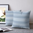 thumbnail image 2 of Pillow Covers 18x18 Set of 2, Blue Stripes Throw Pillow Covers Decorative Couch Cushion Cover, Modern Simple Geometric Striped Pattern Microfiber Soft Square Pillowcases for Bedroom Living Room Sofa, 2 of 9