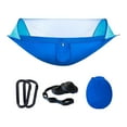 thumbnail image 1 of Camping Hammock with /, Hammock Tree Straps, Carabiners, Rope, Elastic Cord, Easy Assembly, Portable Parachute Polyester Hammock Blue, 1 of 9