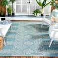 thumbnail image 2 of SAFAVIEH Courtyard Fowler Geometric Indoor/Outdoor Area Rug, Aqua/Grey, 5'3" x 7'7", 2 of 10
