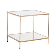 SEI Furniture Knox Square Glass Top End Table in Gold
