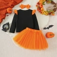 thumbnail image 4 of Weebloom Halloween Outfit Girl Skeleton Print Flutter Sleeve Top Short Skirt Fall Winter Party Dress Cozy Girls Outfits Black, 4 of 9