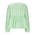 thumbnail image 4 of mihongmao Womens Long Sleeve Tops Womens Striped Tie Front Tops Long Sleeve Peplum Blouse Loose Tops Casual Fall Shirts,Womens Tops Clearance under $5 Green M, 4 of 5