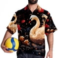 thumbnail image 4 of Swan Men's Printed Button Down Short Sleeve Casual Summer Beach Shirt - Unisex, 4 of 6