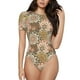 thumbnail image 1 of Balery Mandala Body de cuello redondo de manga corta para mujer Tops de manga corta Tops básicos-Large, 1 of 7