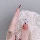 thumbnail image 2 of Apuakthei 24 piezas de uñas postizas de ataúd, uñas postizas francesas con lazo 3D, puntas de uñas artificiales extra largas de cobertura completa para mujeres y niñas, 2 of 5