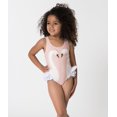 thumbnail image 2 of stylesilove Baby Girl Swan Parrot Ruffled Tank Style One-Piece Swimsuit With Hat 2 Pcs Set (Swan Pink, 110/5), 2 of 3