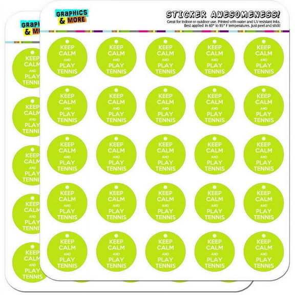 Keep Calm And Play Tennis Sports 50 1" Planner Calendar Scrapbooking Crafting Stickers