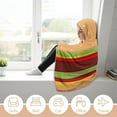 thumbnail image 5 of Fruit Watermelon Hooded Blanket for Adults & Kids, Soft Flannel Bed Throw Blanket Cozy Plush Gifts for Home Decor, 5 of 6