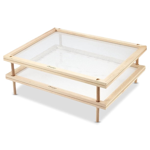 Naiovety Estante de secado de Pasta, secador de alimentos frescos de doble capa, encimera, estante de verduras, bandeja de almacenamiento para hacer Cocina y Comedor doble capa Naiovety HA047877-00B