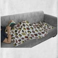 thumbnail image 6 of Sushi Soft Flannel Fleece Throw Blanket, Sashimi and Rolls Cuisine Delicious Doodle, Cozy Plush for Indoor and Outdoor Use, 50" x 70", White Multicolor, by Ambesonne, 6 of 6