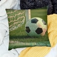 thumbnail image 2 of Autua Soccer field cotton linen pillowcase soccer soccer pattern cushion cover popular sports design square boys 24x24in, 2 of 5