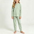 thumbnail image 4 of hotojiny 2PCS Children Thermal Set Base Layer Mock Neck Long Sleeve Top Comfy Long Pants Soft Skinny Kids Outfit(Green,7-8 Years), 4 of 8