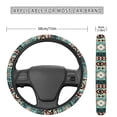 thumbnail image 3 of Renewold Auto Steering Wheel Cover Unviersal 15 Inch Steering Wheel Wrap Cover Auto Interior Accessories Decor for All Seasons, Southwest American Tribal Teal Chocolate Color, 3 of 7