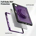 thumbnail image 5 of Dteck Case for iPad Pro 11 inch 2024, Heavy Duty Silicone Case Shockproof Hard PC Protective 360°Rotating Hand Grip Stand Cover with Shoulder Strap for iPad Pro 11-in. (M4) 2024, Purple, 5 of 9