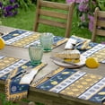 thumbnail image 4 of Home Bargains Plus Rectangle Fabric Placemats, Set of 4 Placemats, Blue Lemon Garden, Indoor Outdoor Stain and Water Resistant Fabric Placemats, Mediterranean Orchard, 4 of 5