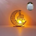 thumbnail image 6 of Wooden Ramadan Eid Mubarak Moon Star Islam Hanging Pendant Plate With LED Candle, 6 of 15