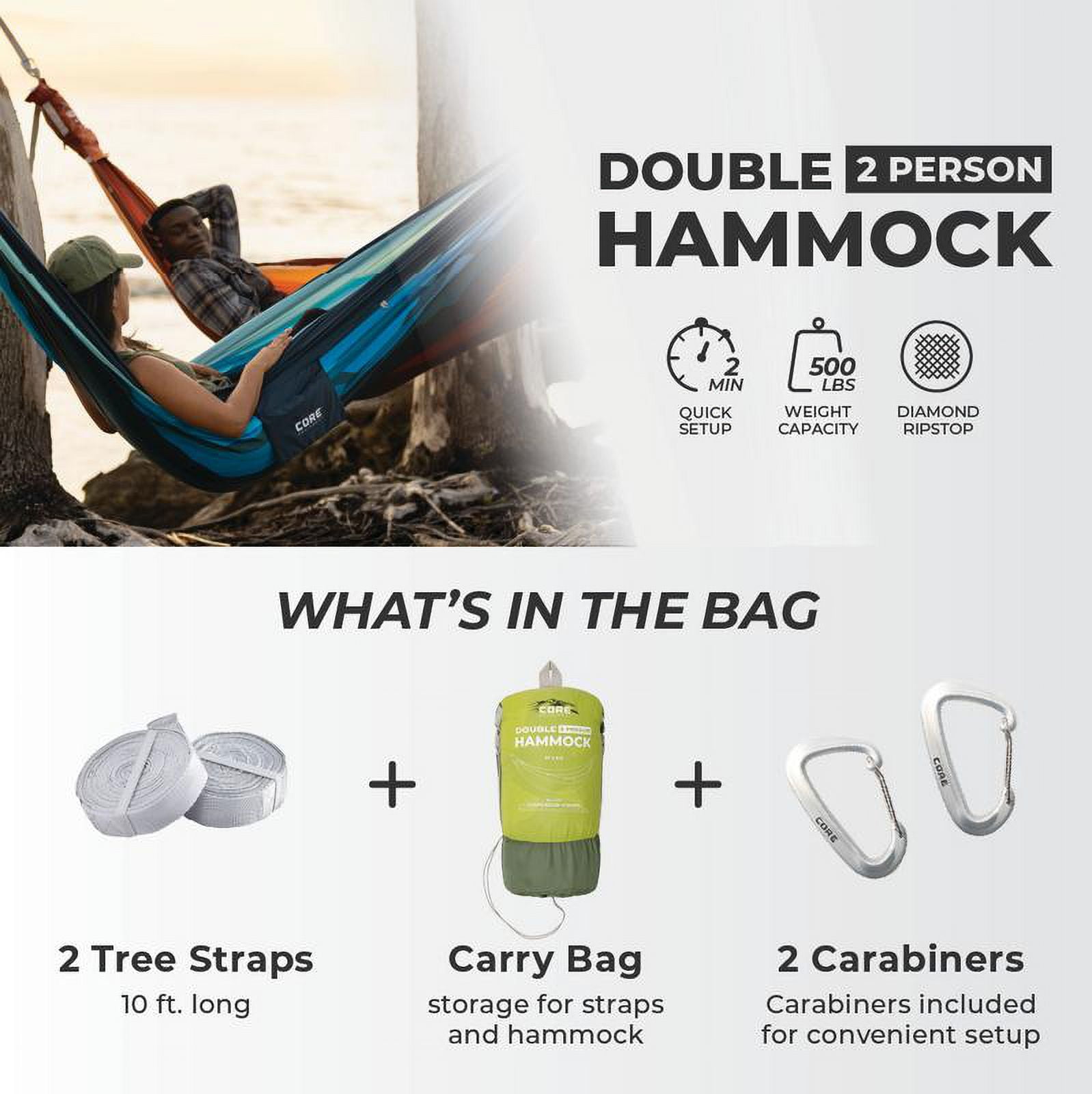 CORE Double Hammock- Electric Green