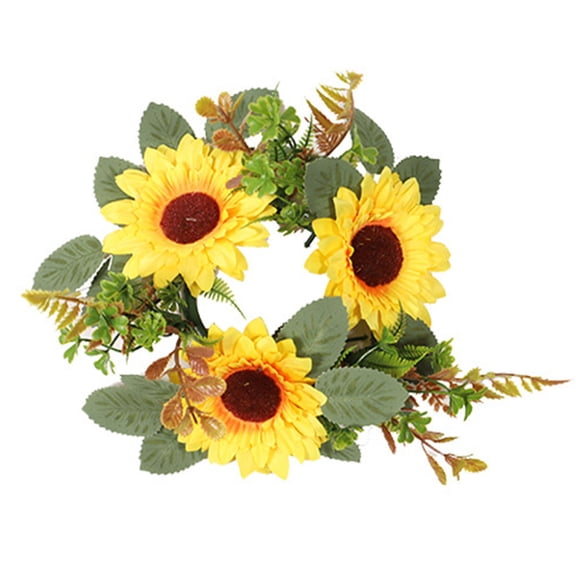 Elegant Floral Candle Holders for Weddings Autumn Banquet Table Centerpieces Decorative Sunflower Rose Arrangement with Garland