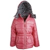 Pink Platinum Girls Down Alternative Fleece Lined Glittered Winter Puffer Jacket