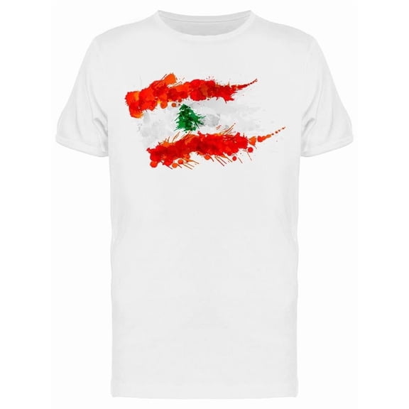 Flag Lebanon Splashes Tee Men's -Image by Shutterstock