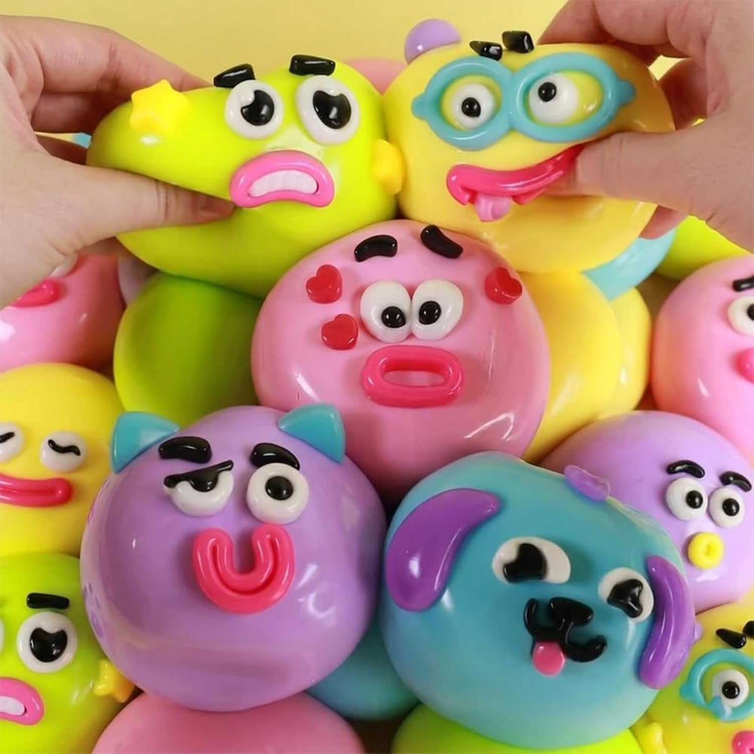 5-Pack Smushers Squishy Face Swap Set | Adult Anxiety Relief Sensory Fidget Toy Bundle