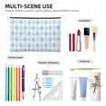 thumbnail image 4 of Hirioo Blue and White Squares for Paper Reusable Cosmetic Bag Zipper Encouragement Travel Pouch Toiletry Bag for Women Girls, 4 of 7