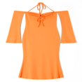 thumbnail image 3 of Femmes Élégante Robe Licol Sangle Basse Coupe Solide Couleur Queue de Poisson Robes Dame Sexy Robe d'Été, 3 of 9