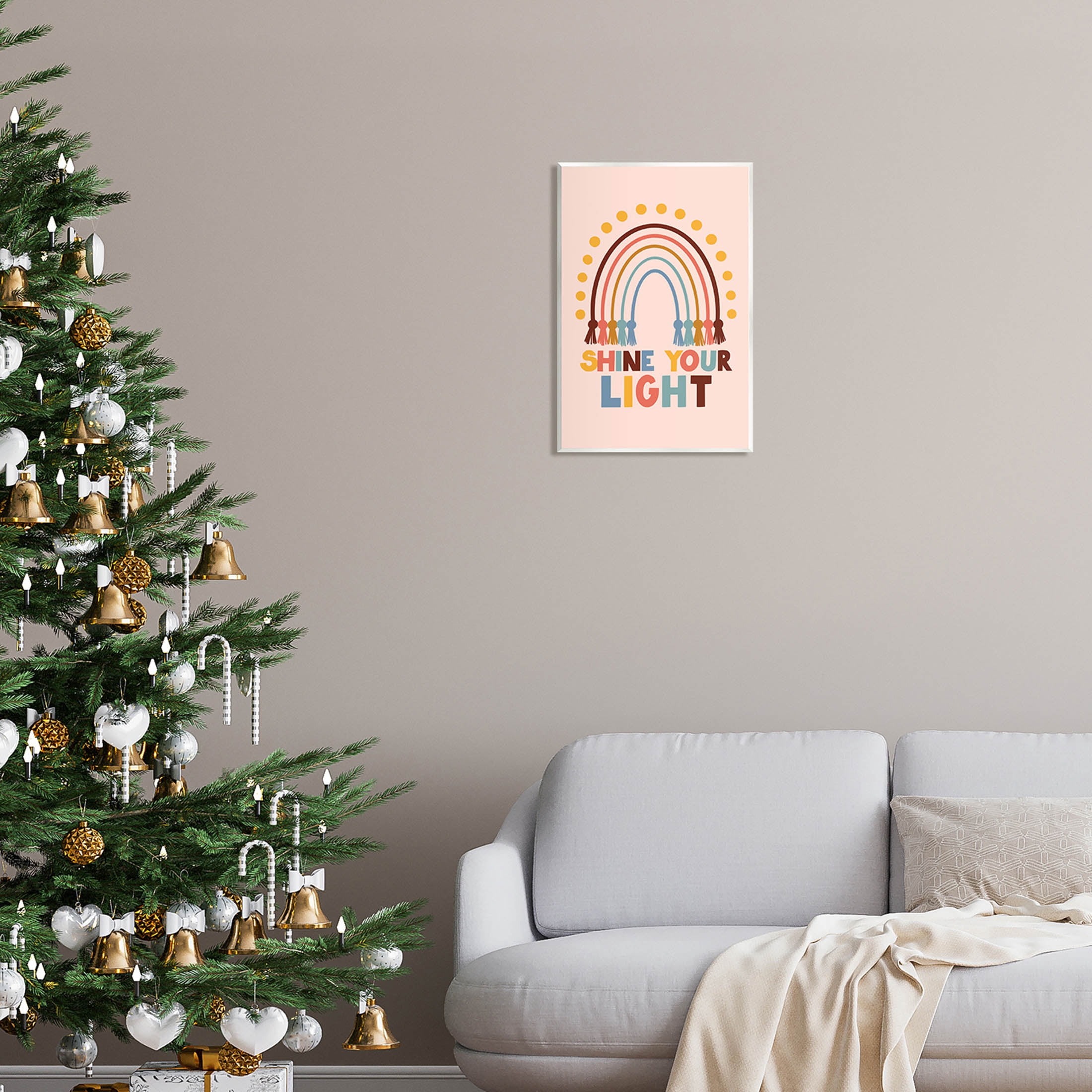 Shine Your Light Hanukkah Rainbow Holiday Graphic Art Unframed Art Print Wall Art