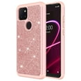 thumbnail image 4 of for T-Mobile Revvl 5G with Temper Glass TPU Hard Phone Case Glitter Shock proof Edge Scratch Shield Hybrid Layers Slim Bumper Cover (Rose Gold), 4 of 4