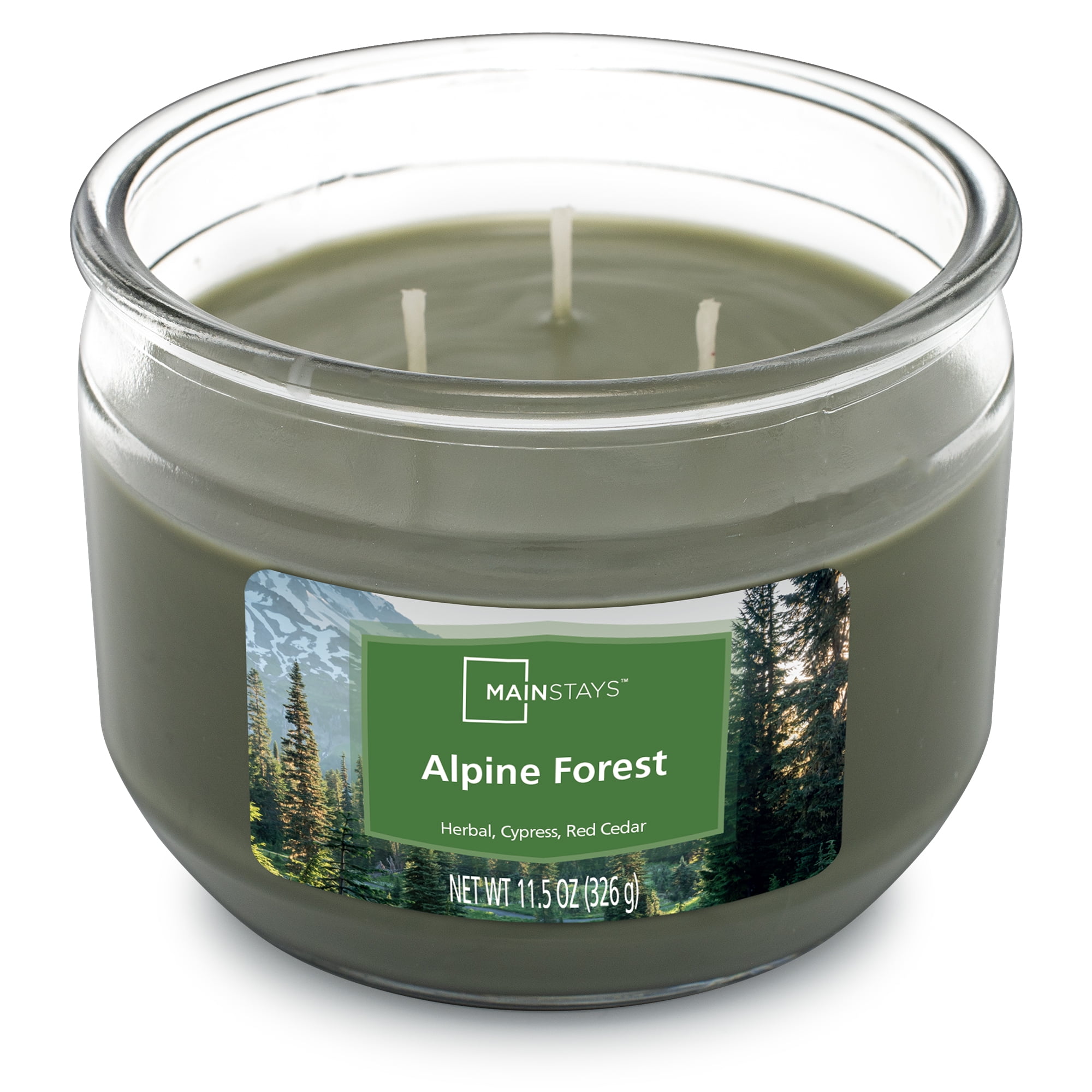 Mainstays 11.5oz 3-Wick Jar Candle, Alpine Forest - Walmart.com