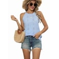 thumbnail image 2 of Camiseta Sin Mangas con Cuello Alto y Cuello Halter Azul L, 2 of 8